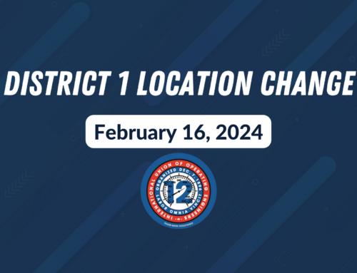 District 1 Meeting Location Change for February 16, 2024